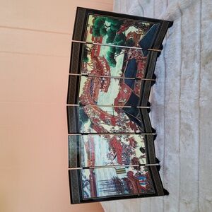 6 panel black lacquer screen